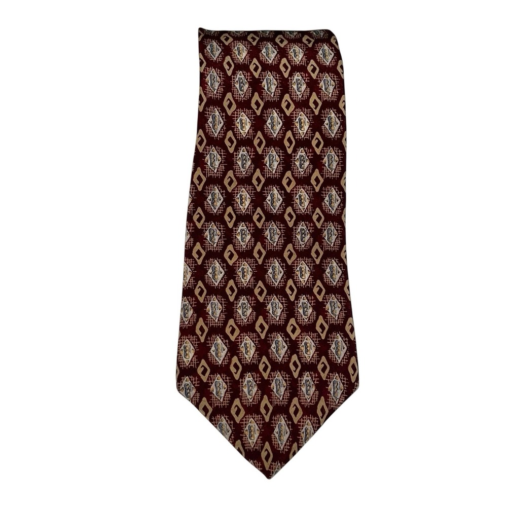 Vintage 1990s CHAPS Ralph Lauren All Silk Tie Southwestern Diamond Geometric